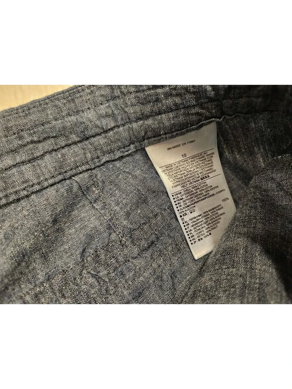 Banana Republic Size 10 Chambray Denim Short Shorts